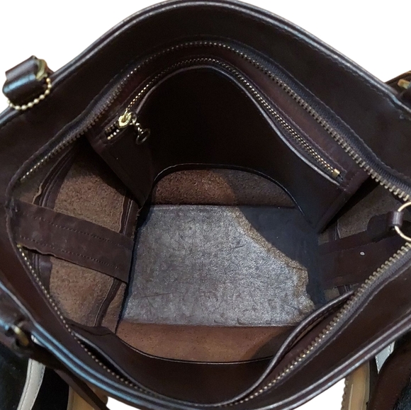 Coach Vintage Tribecca Leather Shoulder Tote No. 9098 Made In Costa Rica - Picture 11 of 11